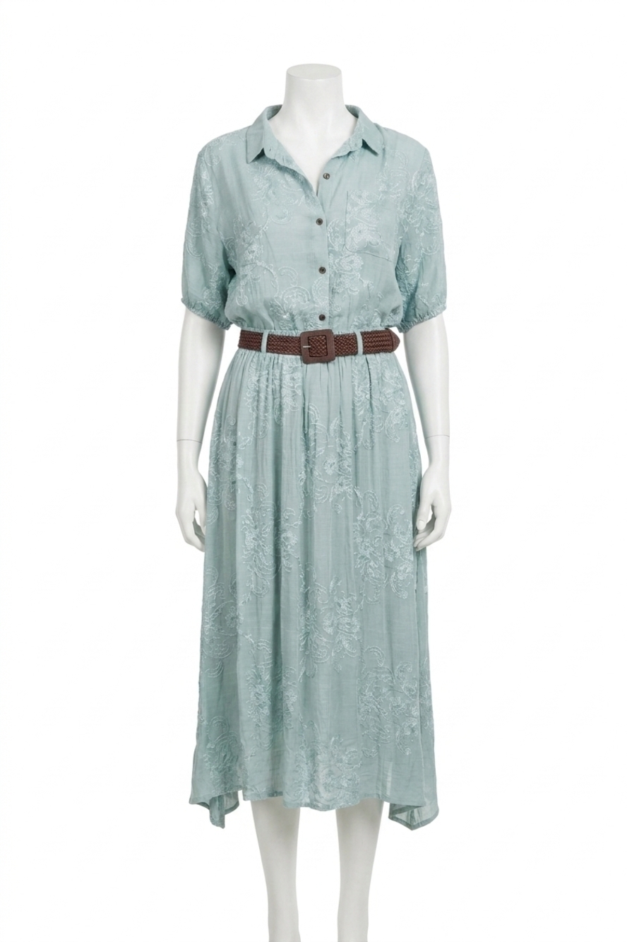 NEW PAPARAZZI embroidered top and skirt set in mint